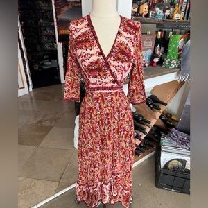 Elegant Floral Wrap Dress